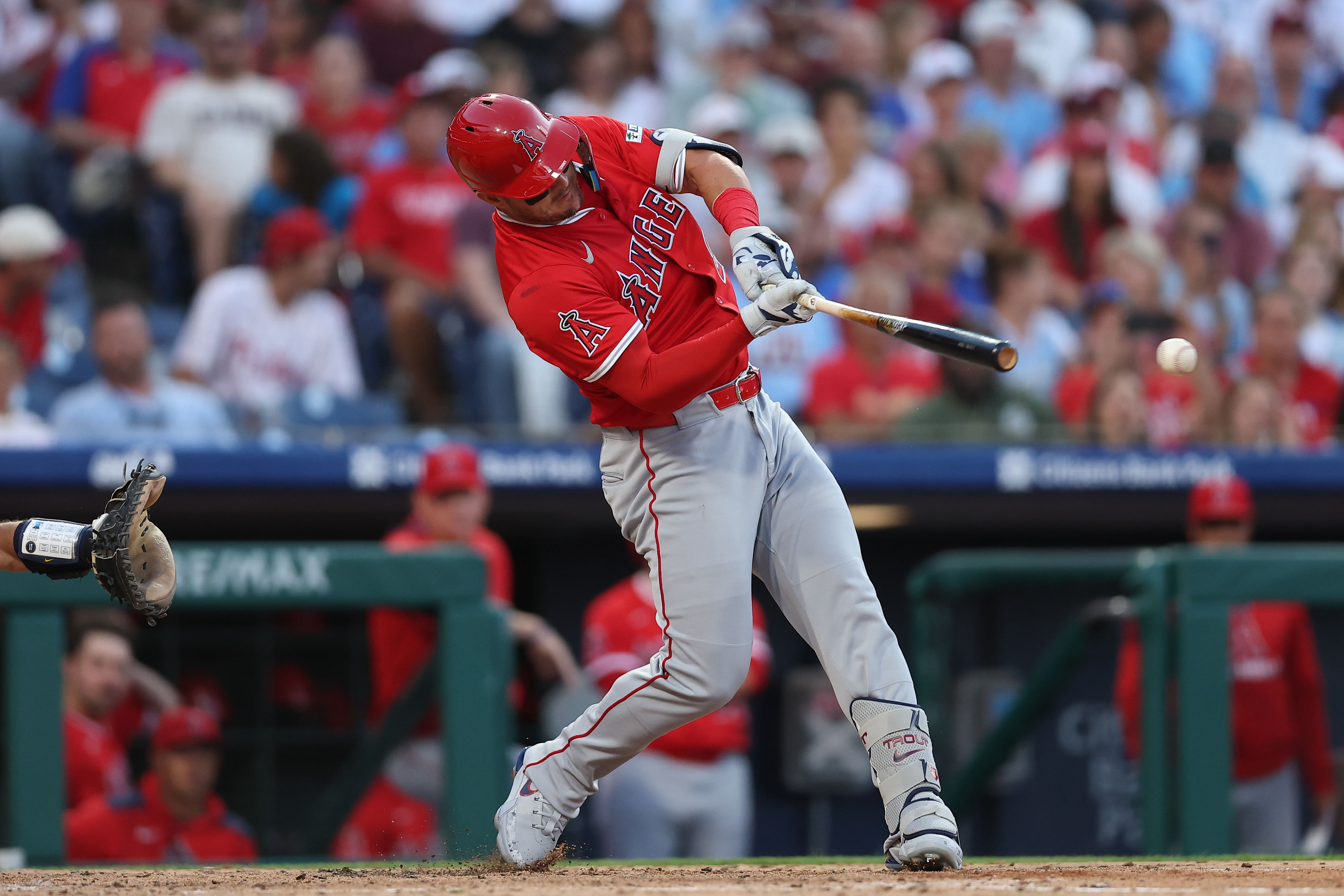 Mike Trout could light up the scoreboard with a bomb tonight (Credits: IMAGN)